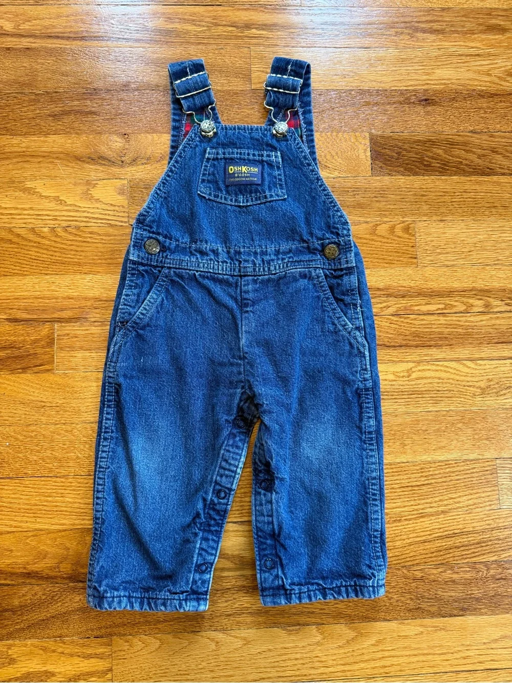 Osh Kosh Vintage Flannel Lined Denim Overalls Coveralls 24 Mo Toddler Youth